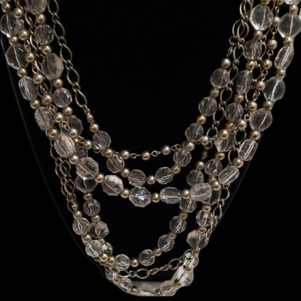 The perfect multi strand clear stone necklace